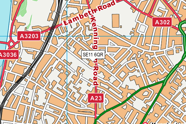 SE11 6QR map - OS VectorMap District (Ordnance Survey)