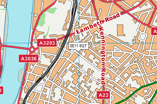 SE11 6QT map - OS VectorMap District (Ordnance Survey)