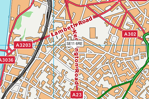 SE11 6RE map - OS VectorMap District (Ordnance Survey)