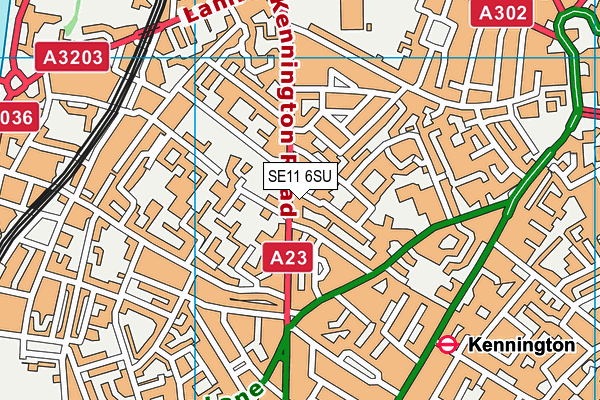 SE11 6SU map - OS VectorMap District (Ordnance Survey)