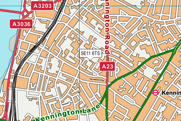 SE11 6TS map - OS VectorMap District (Ordnance Survey)