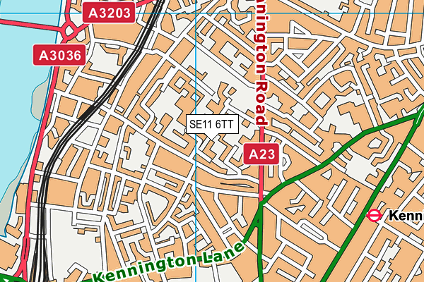 SE11 6TT map - OS VectorMap District (Ordnance Survey)