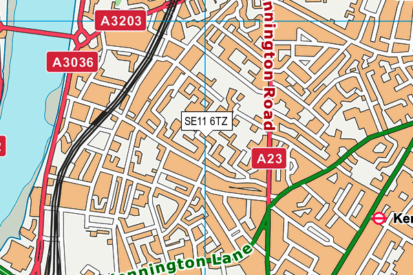 SE11 6TZ map - OS VectorMap District (Ordnance Survey)