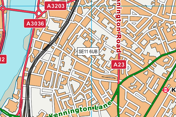 SE11 6UB map - OS VectorMap District (Ordnance Survey)