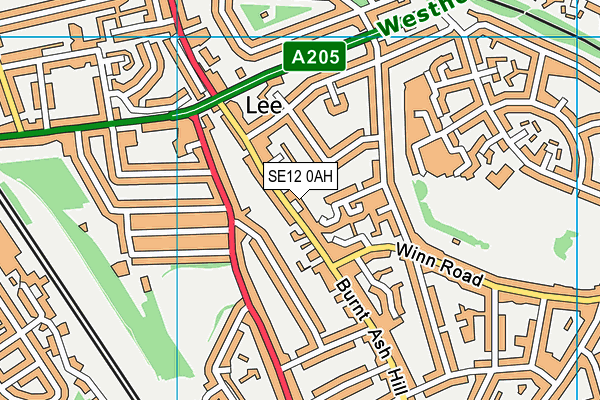 SE12 0AH map - OS VectorMap District (Ordnance Survey)