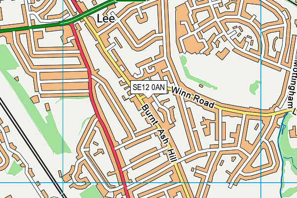 SE12 0AN map - OS VectorMap District (Ordnance Survey)