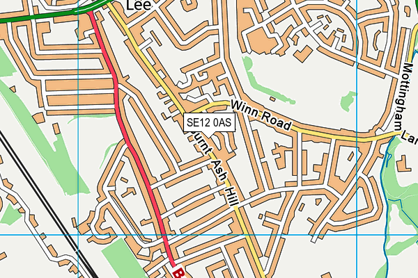 SE12 0AS map - OS VectorMap District (Ordnance Survey)