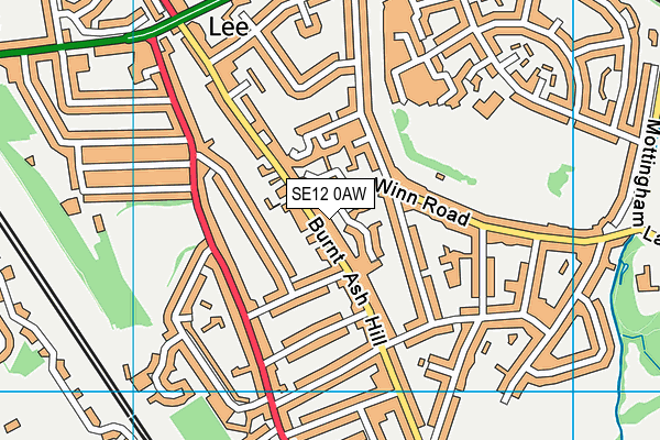 SE12 0AW map - OS VectorMap District (Ordnance Survey)