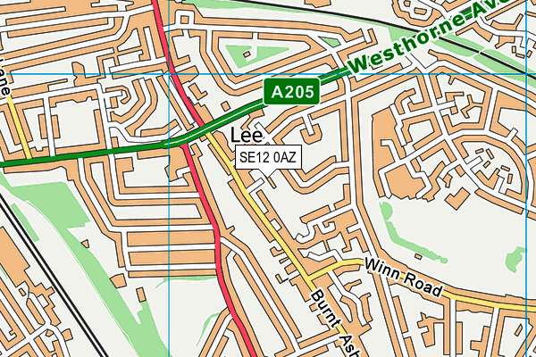 SE12 0AZ map - OS VectorMap District (Ordnance Survey)