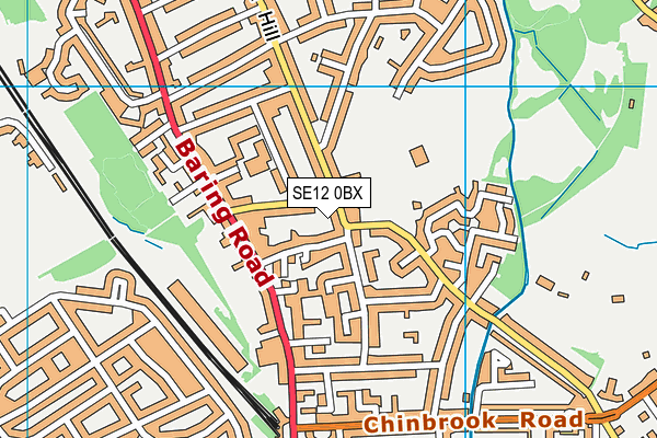 SE12 0BX map - OS VectorMap District (Ordnance Survey)