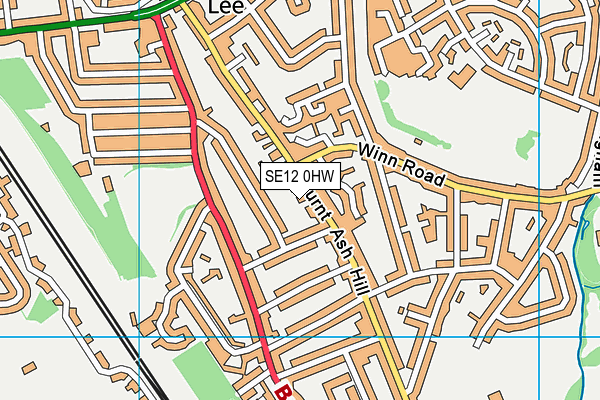 SE12 0HW map - OS VectorMap District (Ordnance Survey)