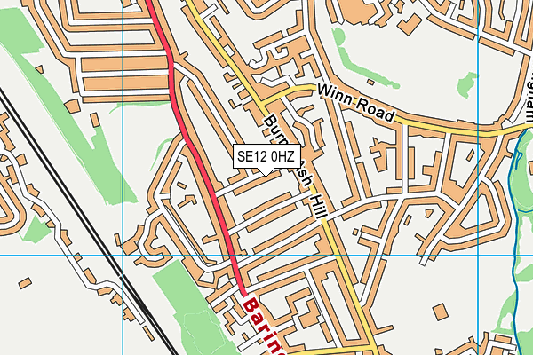 SE12 0HZ map - OS VectorMap District (Ordnance Survey)