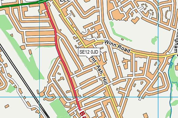 SE12 0JD map - OS VectorMap District (Ordnance Survey)