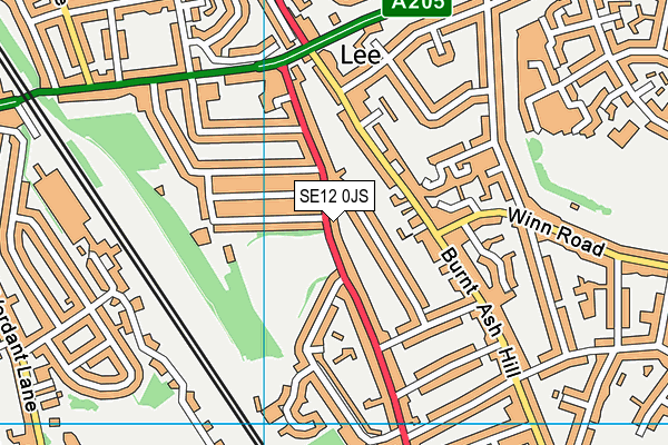 SE12 0JS map - OS VectorMap District (Ordnance Survey)