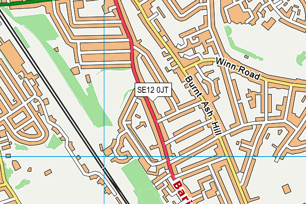 SE12 0JT map - OS VectorMap District (Ordnance Survey)