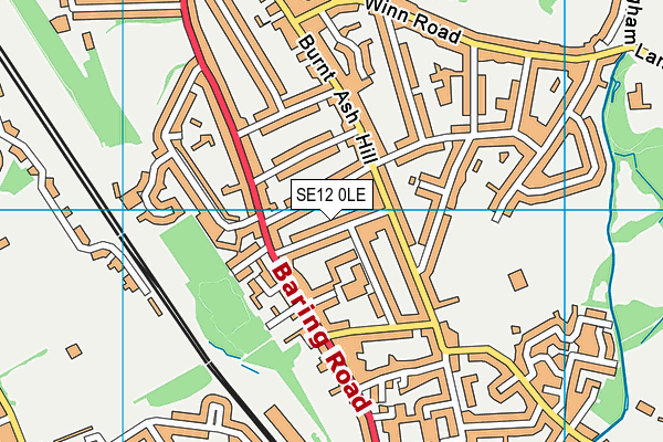 SE12 0LE map - OS VectorMap District (Ordnance Survey)