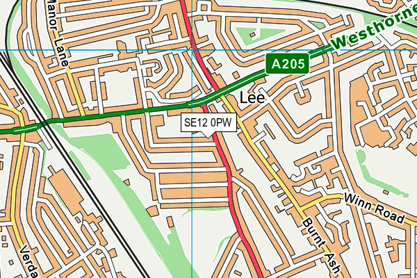 SE12 0PW map - OS VectorMap District (Ordnance Survey)