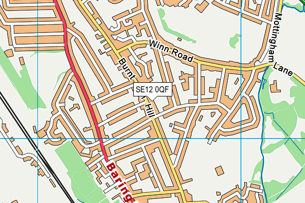 SE12 0QF map - OS VectorMap District (Ordnance Survey)