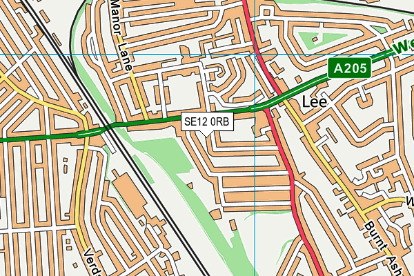 SE12 0RB map - OS VectorMap District (Ordnance Survey)