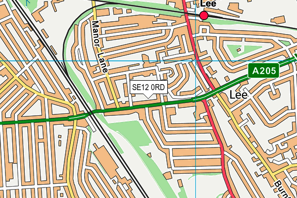 SE12 0RD map - OS VectorMap District (Ordnance Survey)