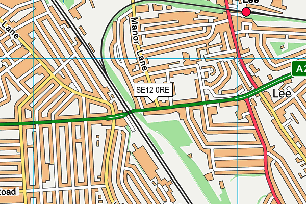 SE12 0RE map - OS VectorMap District (Ordnance Survey)