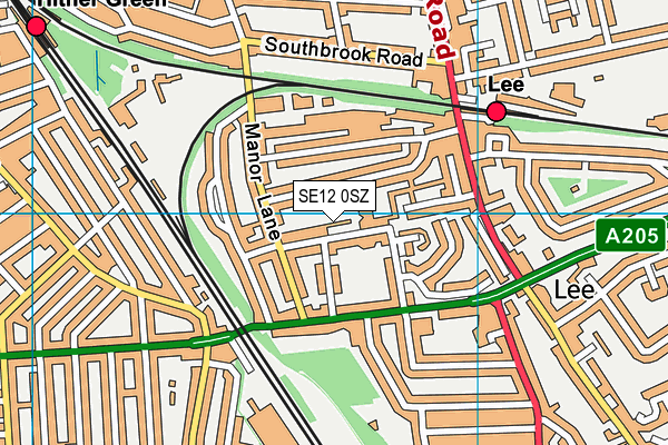 SE12 0SZ map - OS VectorMap District (Ordnance Survey)