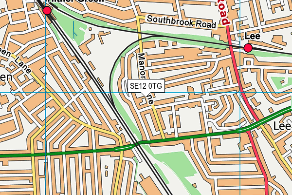 SE12 0TG map - OS VectorMap District (Ordnance Survey)
