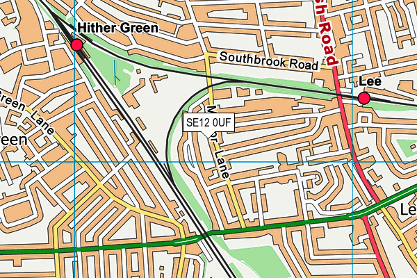 SE12 0UF map - OS VectorMap District (Ordnance Survey)