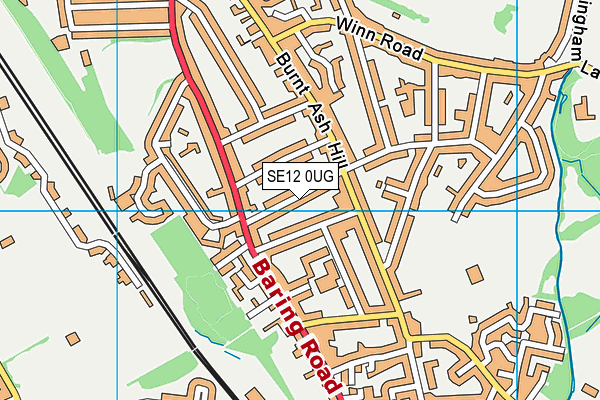 SE12 0UG map - OS VectorMap District (Ordnance Survey)