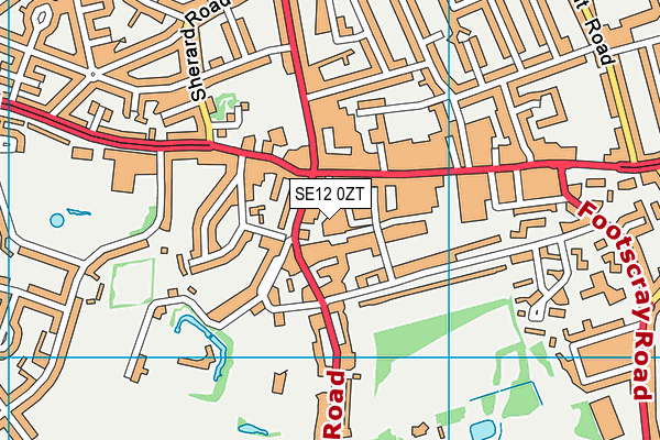 SE12 0ZT map - OS VectorMap District (Ordnance Survey)