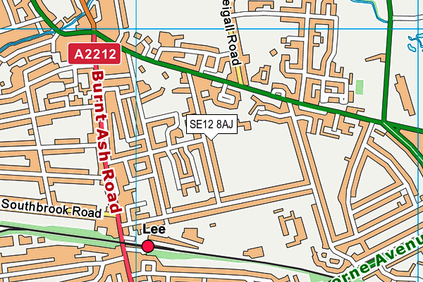 SE12 8AJ map - OS VectorMap District (Ordnance Survey)