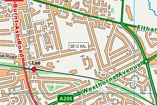 SE12 8AL map - OS VectorMap District (Ordnance Survey)