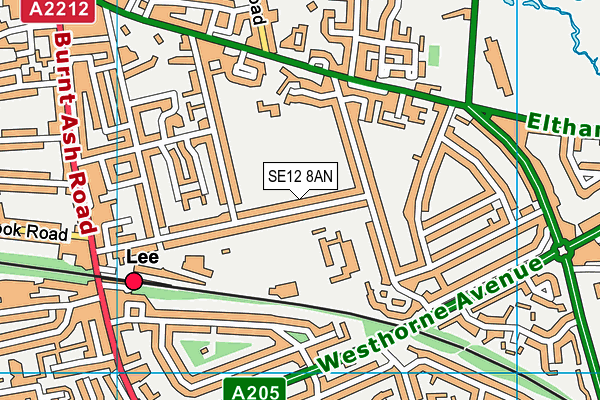 SE12 8AN map - OS VectorMap District (Ordnance Survey)