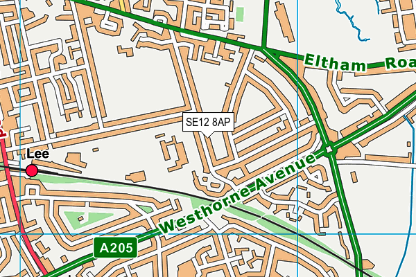 SE12 8AP map - OS VectorMap District (Ordnance Survey)