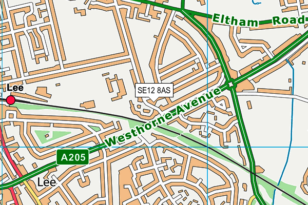SE12 8AS map - OS VectorMap District (Ordnance Survey)
