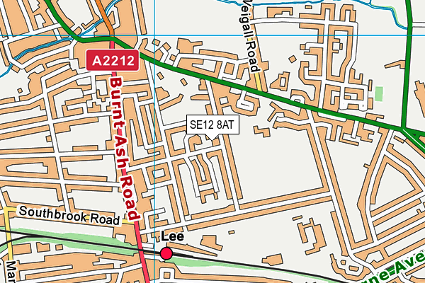 SE12 8AT map - OS VectorMap District (Ordnance Survey)