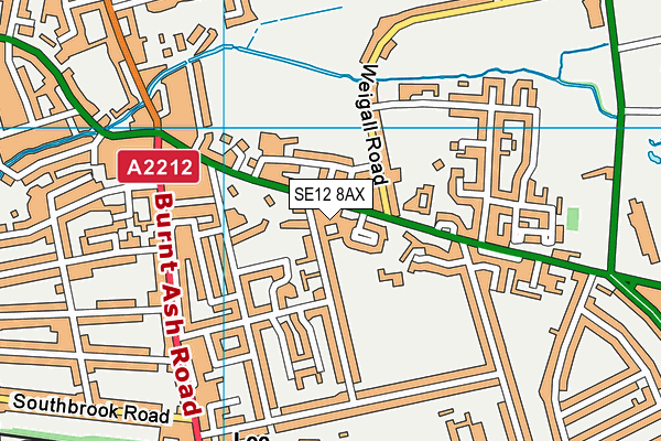 SE12 8AX map - OS VectorMap District (Ordnance Survey)