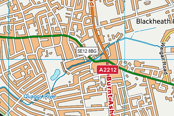 SE12 8BG map - OS VectorMap District (Ordnance Survey)