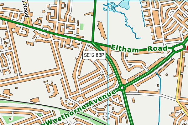 SE12 8BP map - OS VectorMap District (Ordnance Survey)