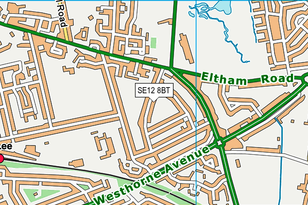SE12 8BT map - OS VectorMap District (Ordnance Survey)