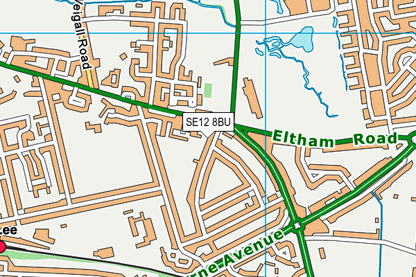 SE12 8BU map - OS VectorMap District (Ordnance Survey)