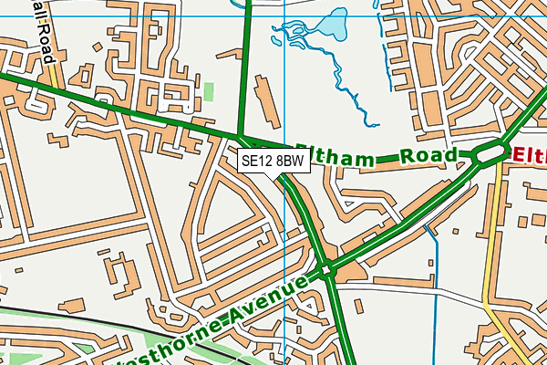 SE12 8BW map - OS VectorMap District (Ordnance Survey)