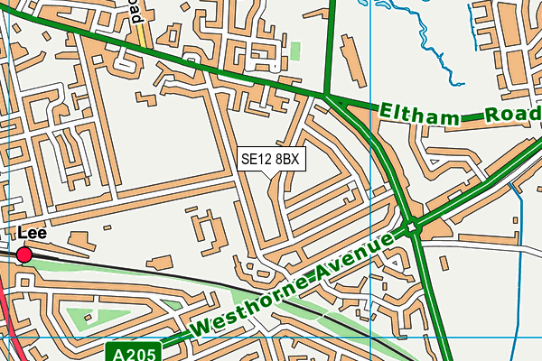 SE12 8BX map - OS VectorMap District (Ordnance Survey)