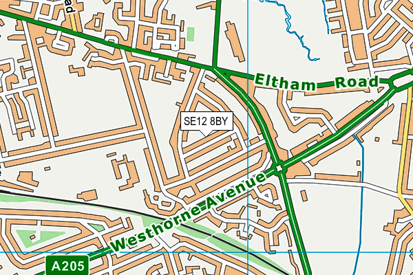 SE12 8BY map - OS VectorMap District (Ordnance Survey)