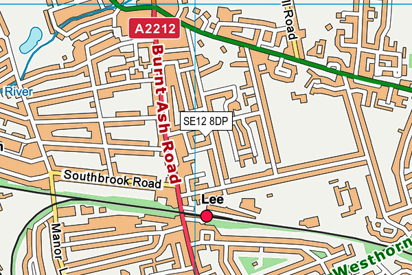 SE12 8DP map - OS VectorMap District (Ordnance Survey)