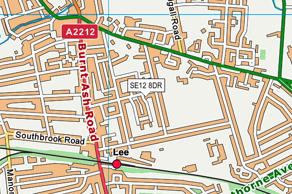 SE12 8DR map - OS VectorMap District (Ordnance Survey)