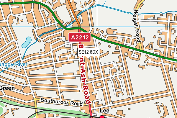 SE12 8DX map - OS VectorMap District (Ordnance Survey)