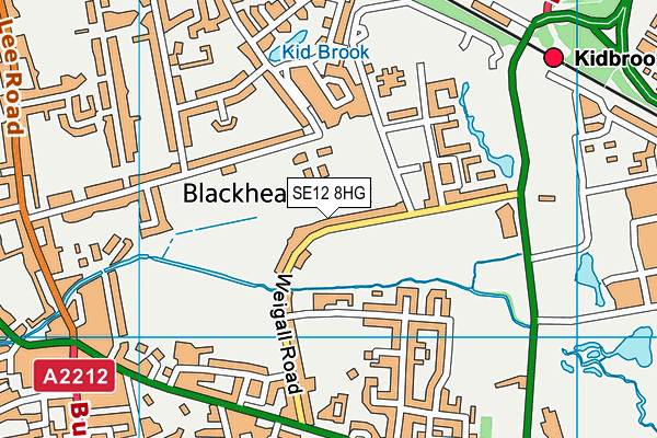 SE12 8HG map - OS VectorMap District (Ordnance Survey)