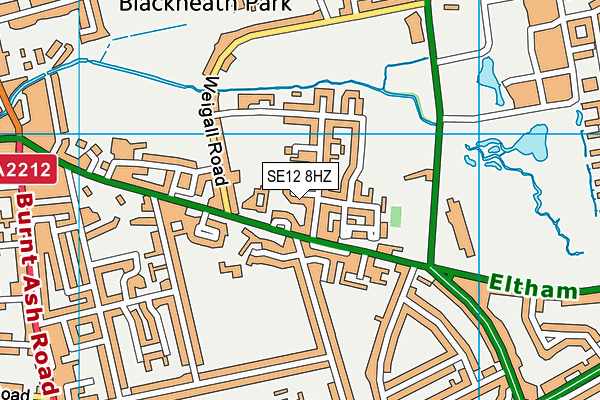 SE12 8HZ map - OS VectorMap District (Ordnance Survey)