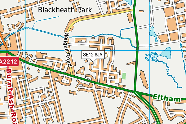 SE12 8JA map - OS VectorMap District (Ordnance Survey)